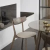 Ami stol brun ek/beige tyg
