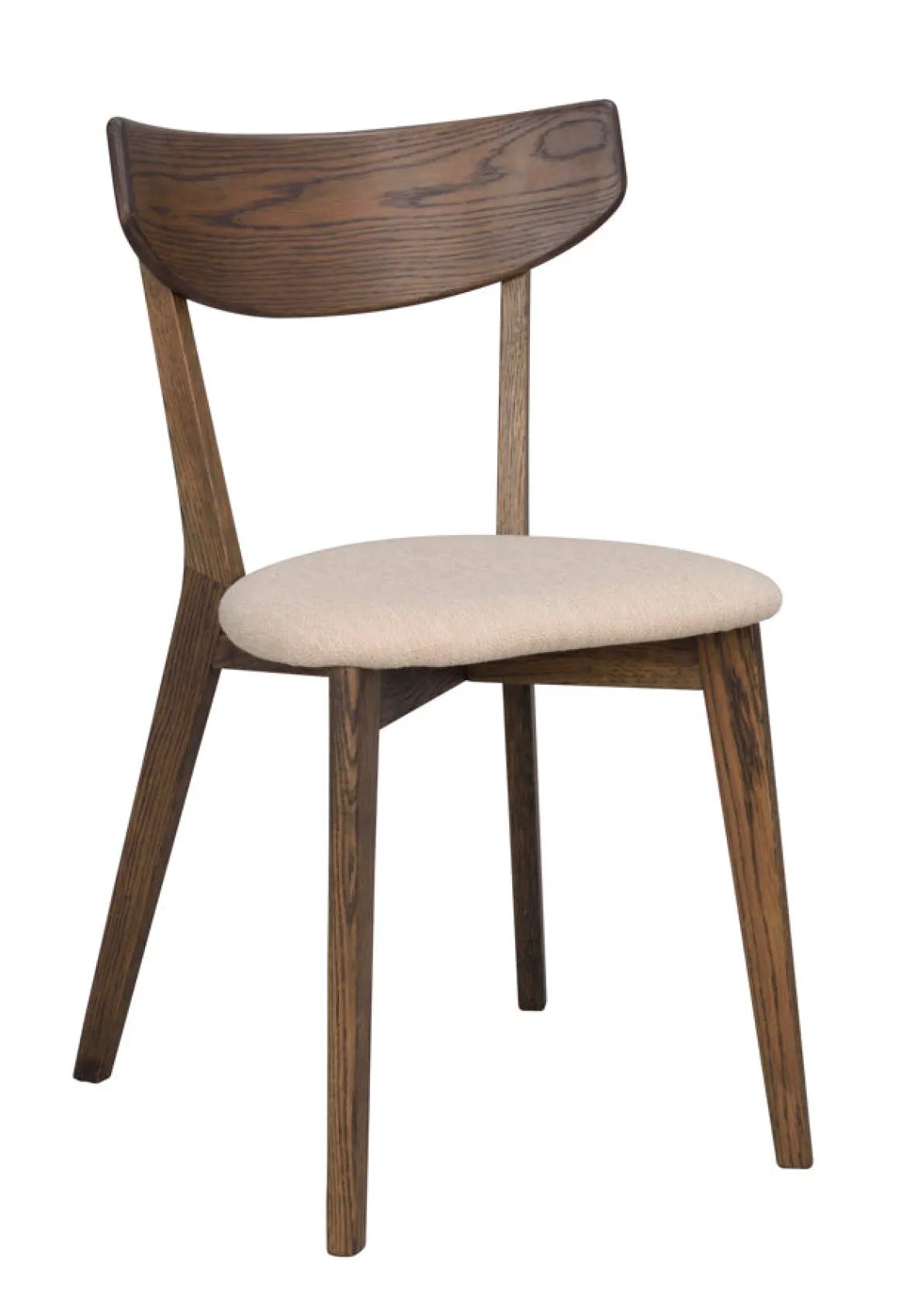 Ami stol brun ek/beige tyg