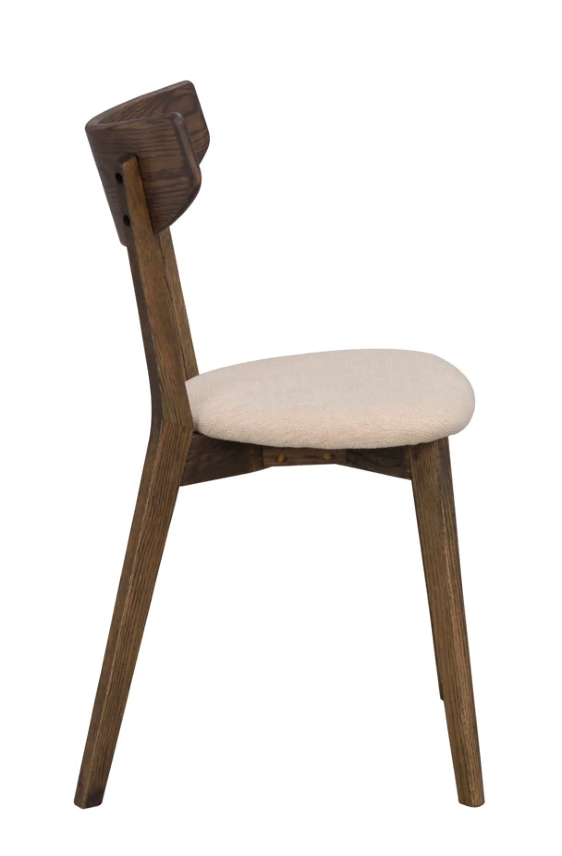 Ami stol brun ek/beige tyg