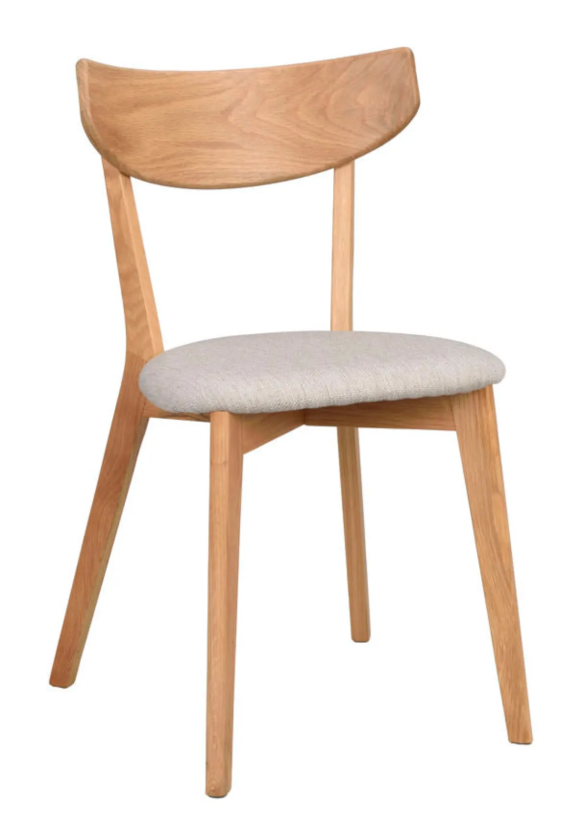 Ami stol lackad ek/beige-grått tyg