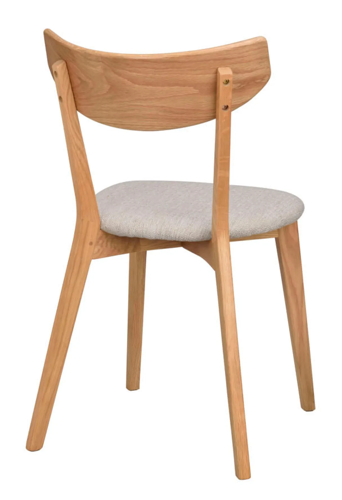 Ami stol lackad ek/beige-grått tyg