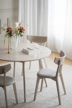 Ami stol vitpigmenterad ek/beige-grått tyg