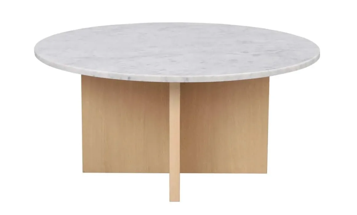 BROOKSVILLE SOFFBORD RUND VITPIGMENTERAD/VIT MARMOR 90cm