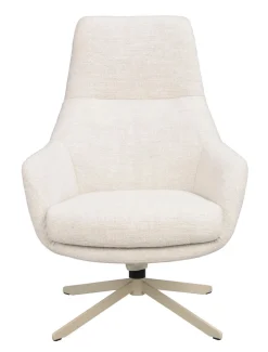 Conroe fåtölj ljusbeige tyg/beige metall snurr