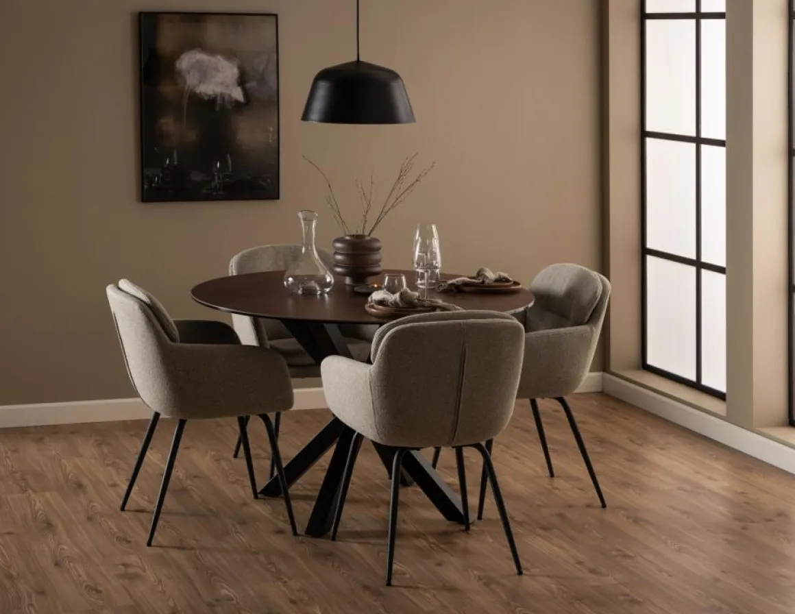 Dora karmstol – beige tyg