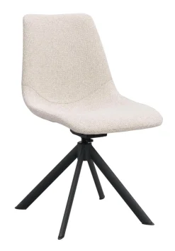 Dunmore stol ljusbeige tyg/svart metall snurr-tilt