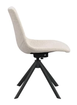 Dunmore stol ljusbeige tyg/svart metall snurr-tilt