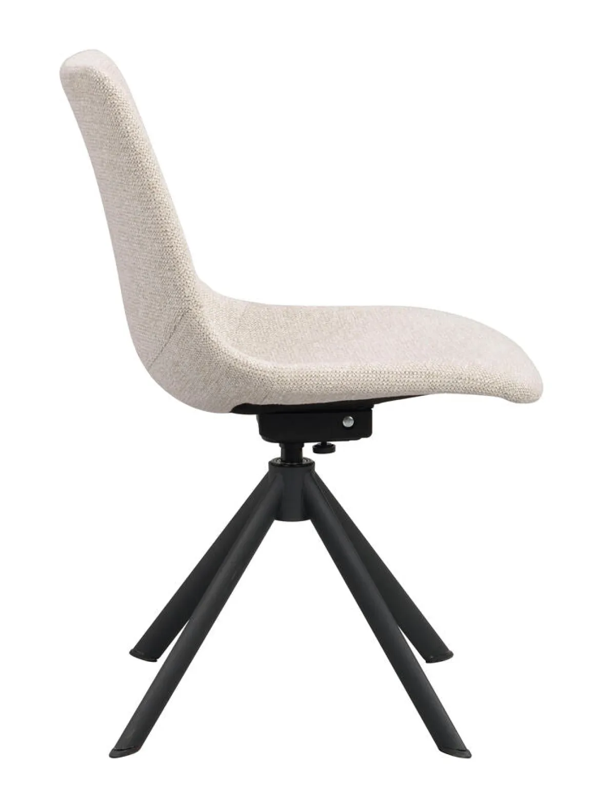 Dunmore stol ljusbeige tyg/svart metall snurr-tilt