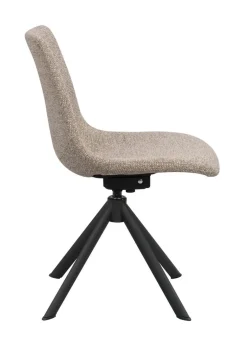Dunmore stol mörkbeige tyg/svart metall snurr-tilt