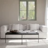 Falkner soffa 3-sits ljusbeige tyg Oscar #1 (k3)