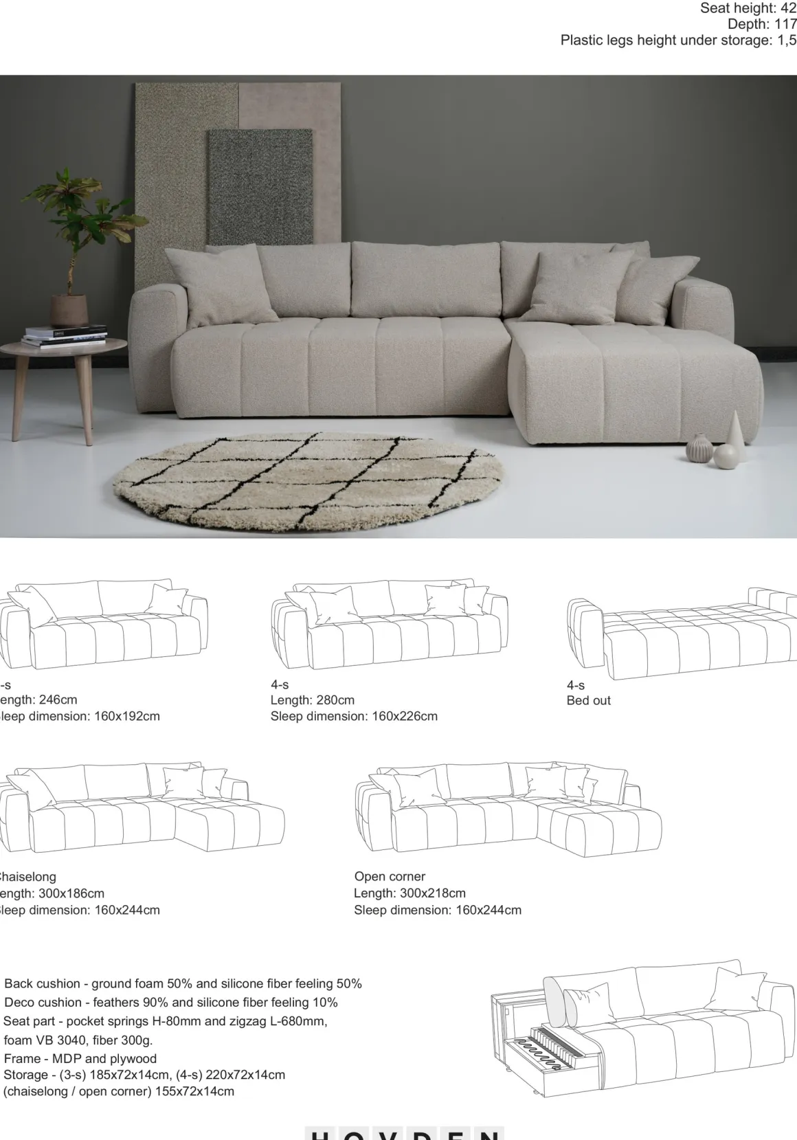 Fantasy Bäddsoffa Capri 99 Coal