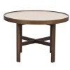 Marsden soffbord runt Ø60 beige keramik/brun ek