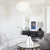 Marsden soffbord runt Ø90 beige keramik/brun ek