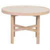 Marsden soffbord runt Ø60 beige keramik/vitpigmenterad ek
