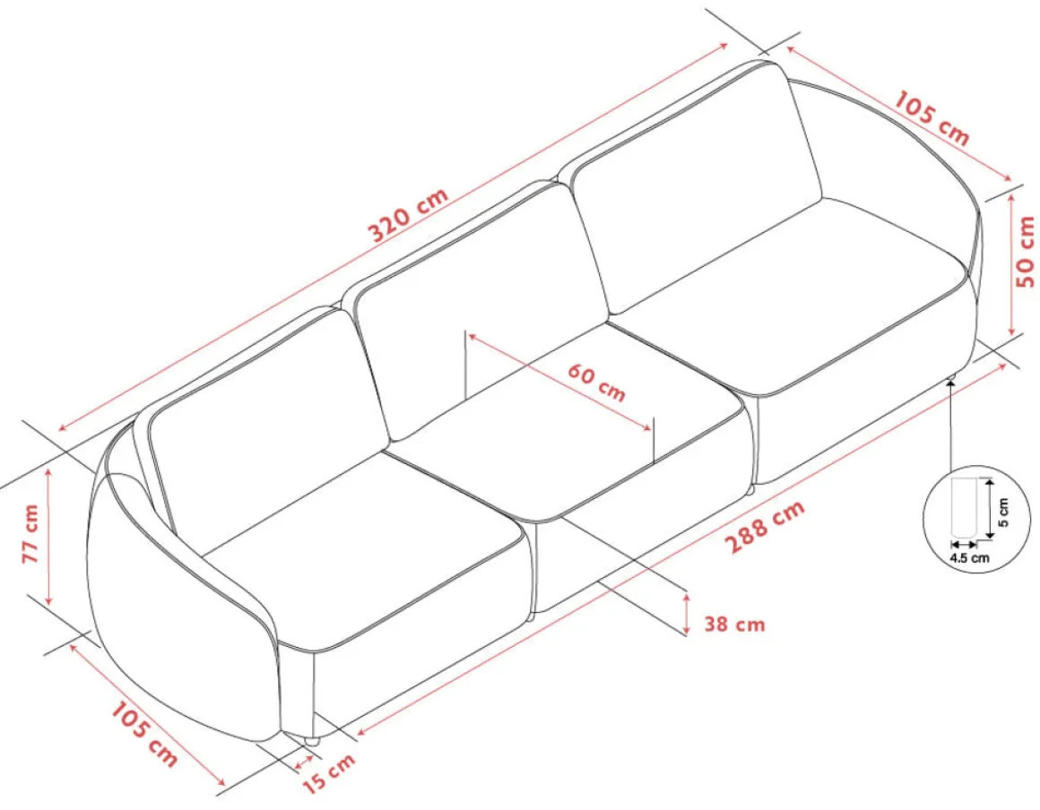 Norris 4-sits Soffa tyg Brenda