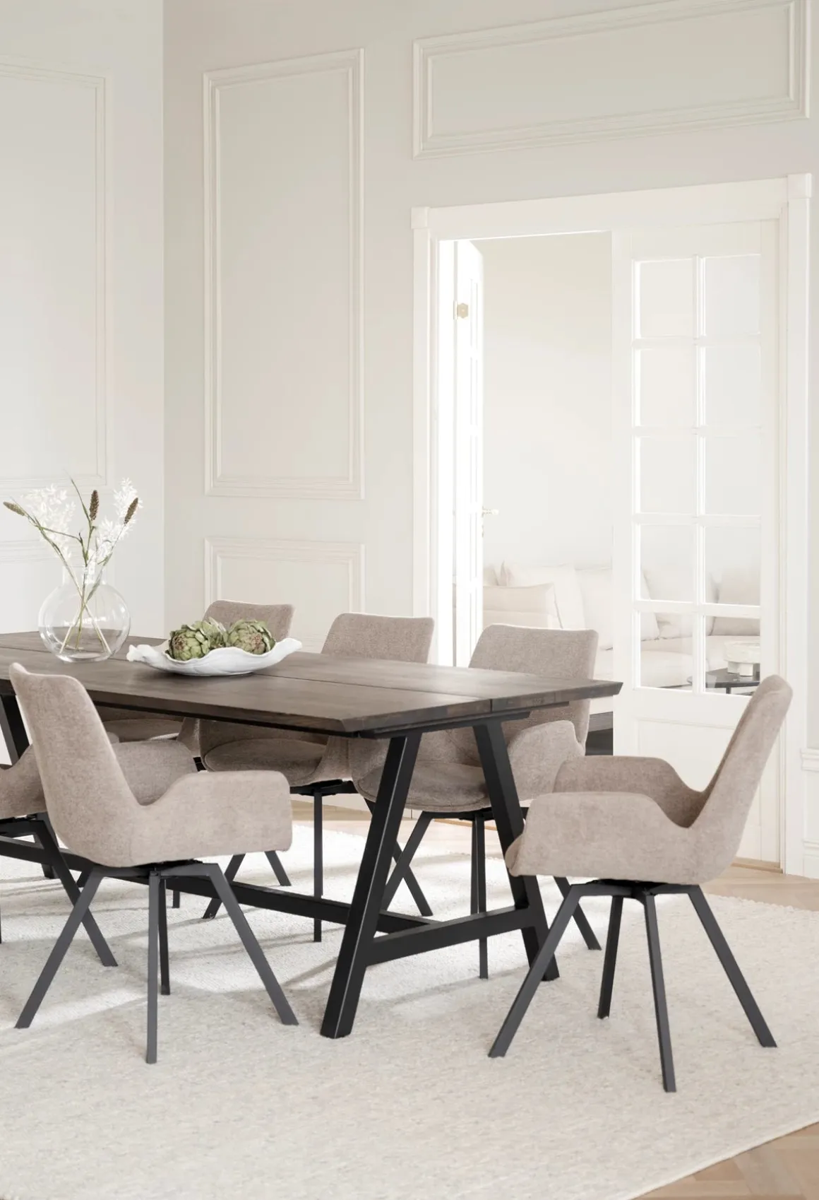 NORWELL KARMSTOL BEIGE/SVART
