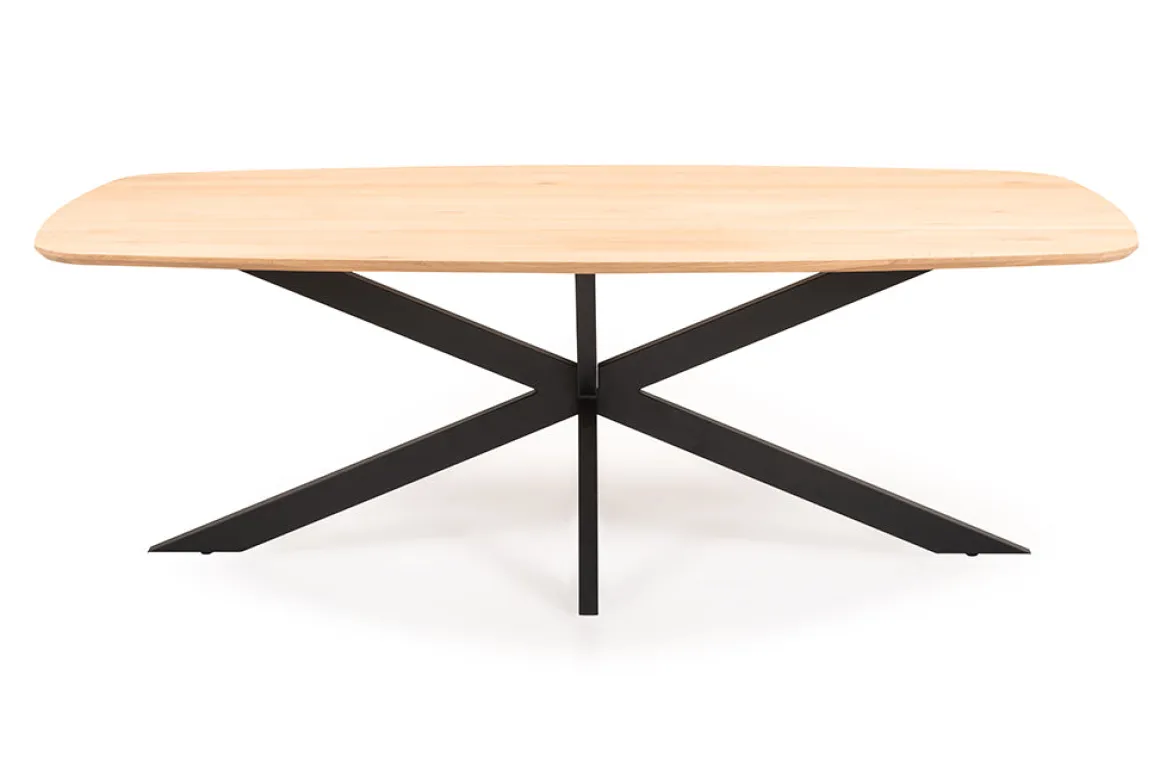 Oakland Ovalt Matbord Borstad Ek X-Ben Metall
