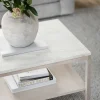 Orwel soffbord 140x60 beige travertin/vitpigmenterad ek