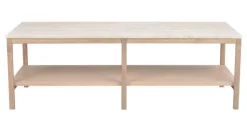 Orwel soffbord 140x60 beige travertin/vitpigmenterad ek