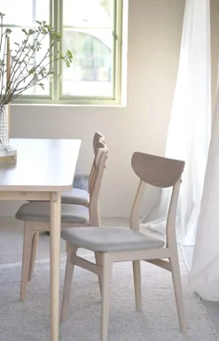 Rodham stol vitpigment ek/grå-beige