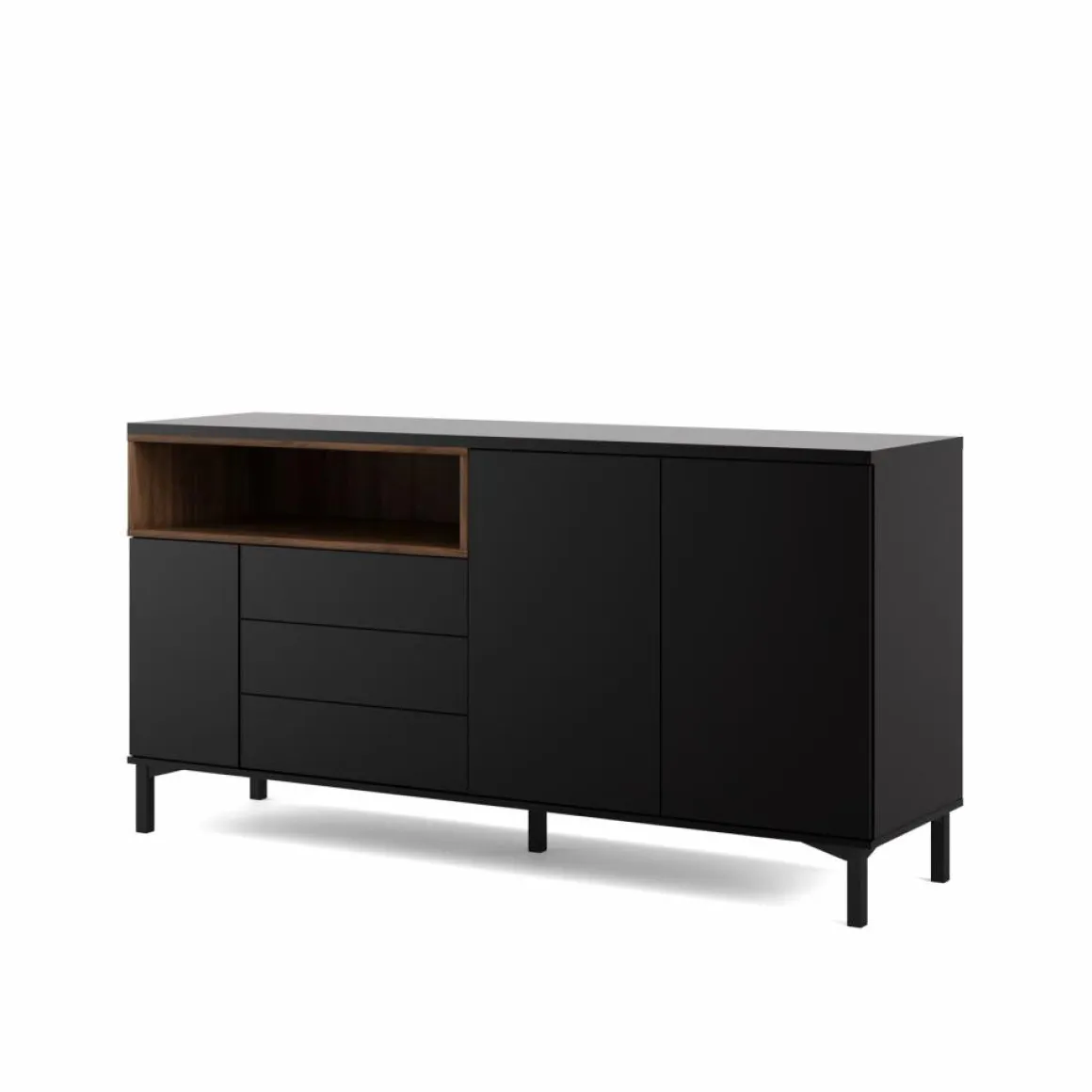 Roomers Sideboard Svart/Valnöt
