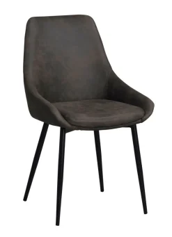 Sierra stol mörkgrå microfiber/svarta metall ben